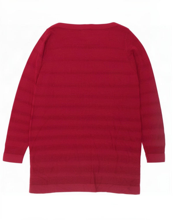 Marks & Spencer Γυναικείο μακρυμάνικο UK 22 3XL ακρυλικό μπορντό