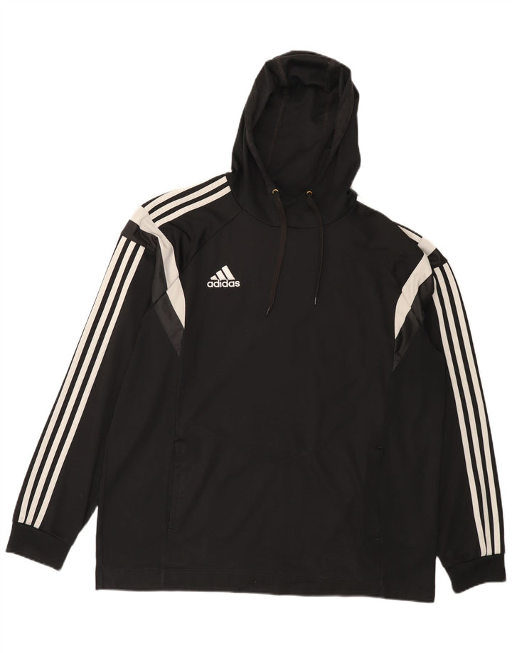 Adidas Mens Hoodie Jumper XL Μαύρο Colourblock Πολυεστέρας