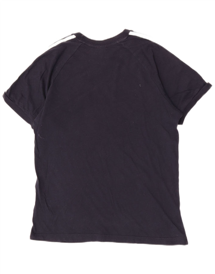 Ανδρικό κοντομάνικο T-Shirt Adidas, κανονικό, μεσαίο βαμβακερό μπλε ναυτικό