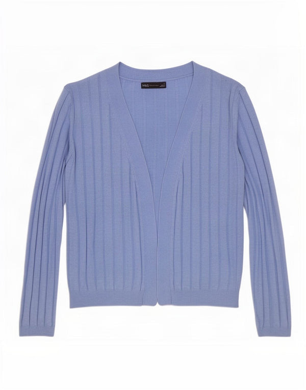 Marks & Spencer Womens Oversized Open Cardigan Sweater UK 10 Small Blue