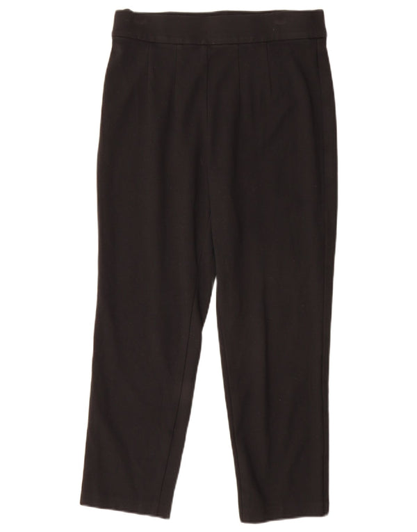 Marks & Spencer Womens Tapered Cropped Trousers UK 10 Small W27 L23 Black