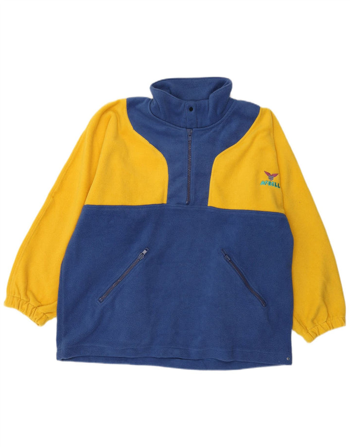 KENNINGTON Ανδρικό φερμουάρ με λαιμόκοψη Fleece Jumper XL Blue Colourblock Πολυεστέρας