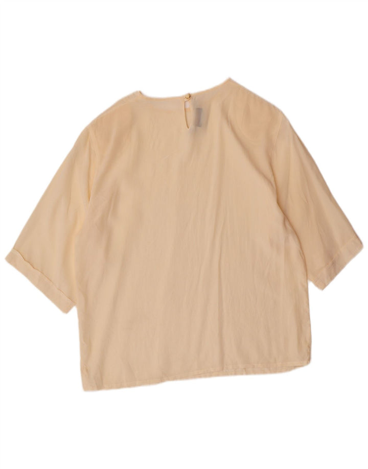 MARELLA Womens Blouse Top UK 14 Large Off White Silk