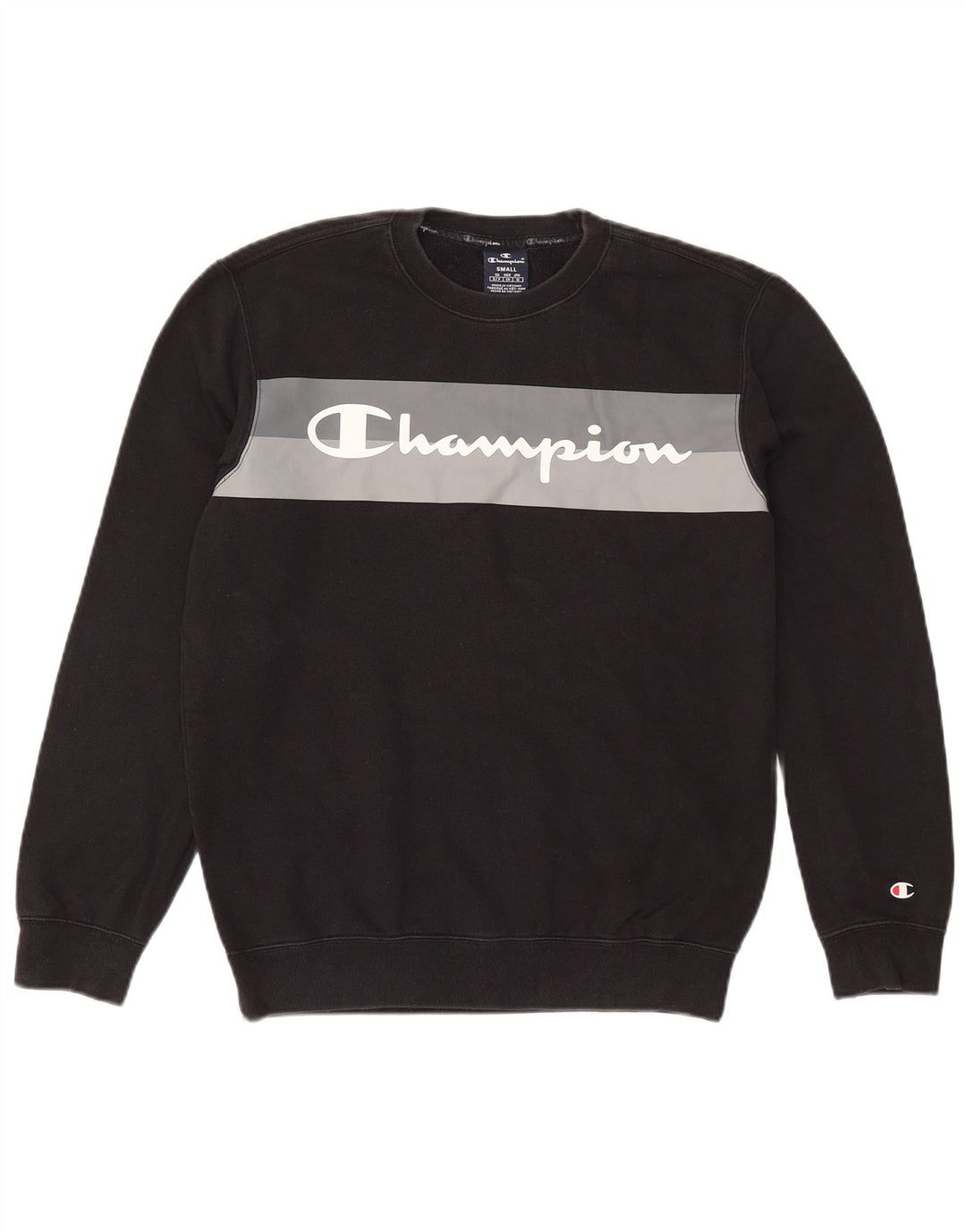 Ανδρικό γραφικό φούτερ Champion Jumper Small Black Colourblock Βαμβακερό