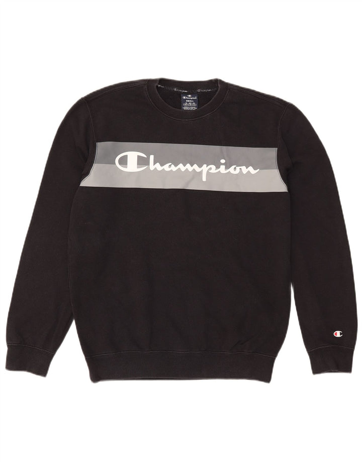 Ανδρικό γραφικό φούτερ Champion Jumper Small Black Colourblock Βαμβακερό