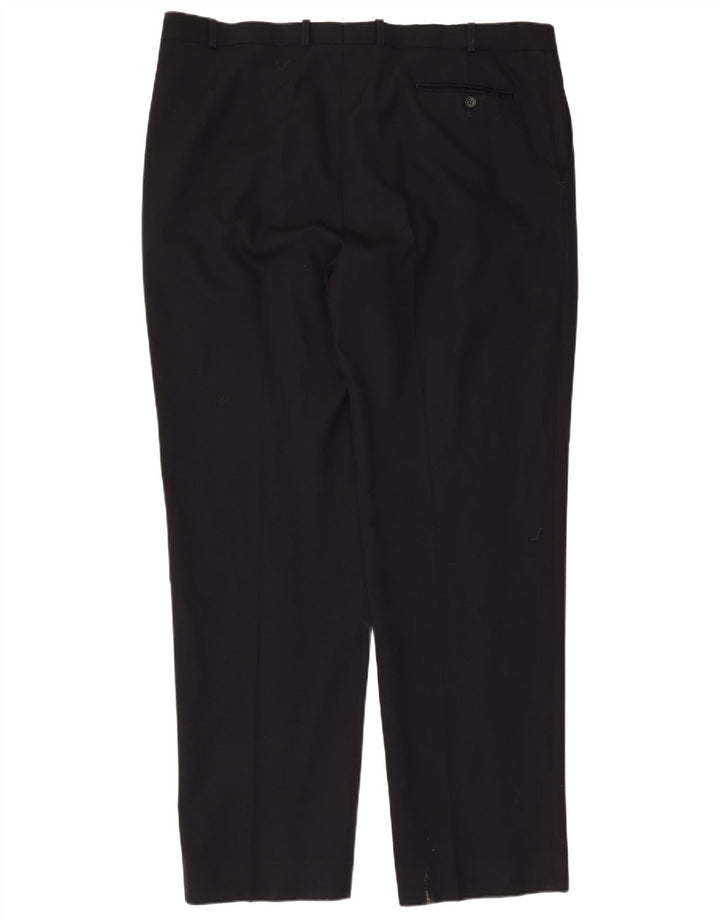 Ανδρικό ίσιο παντελόνι Marks & Spencer W42 L33 Navy Blue Wool