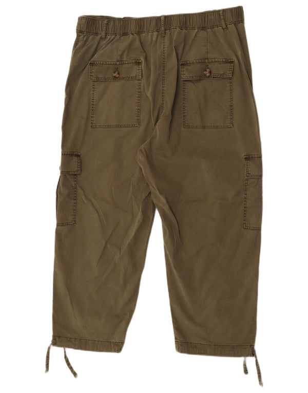 Marks & Spencer Γυναικείο ψηλόμεσο παντελόνι Capri UK 16 Large W36 L22 Khaki