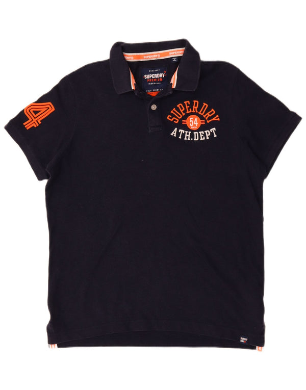 Ανδρικό γραφικό πόλο μπλουζάκι Superdry 2XL Navy Blue βαμβακερό