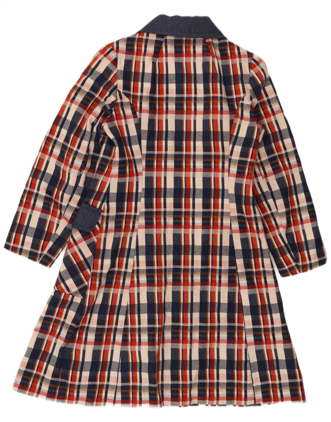 Vintage γυναικείο πανωφόρι UK 8 Small Navy Blue Check