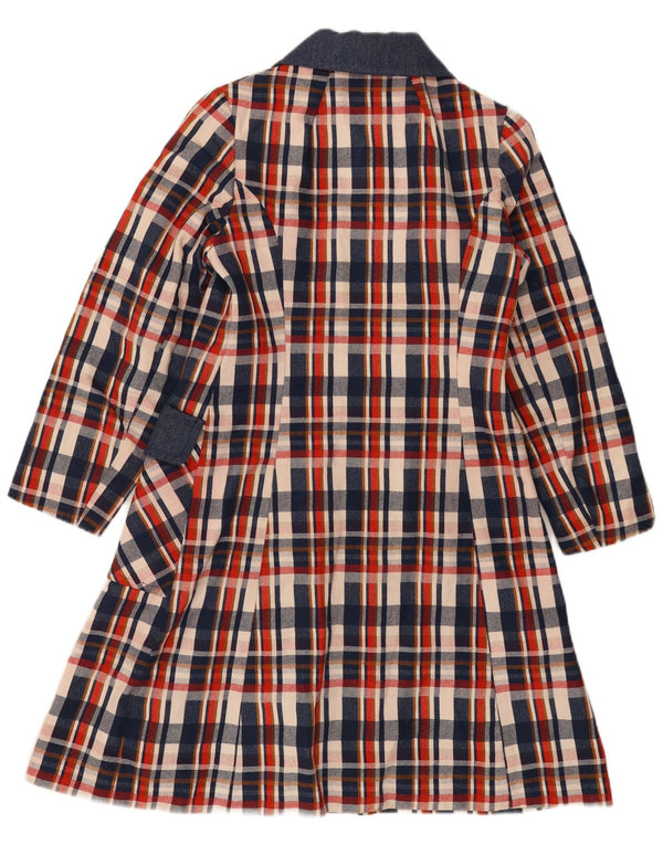 Vintage γυναικείο πανωφόρι UK 8 Small Navy Blue Check