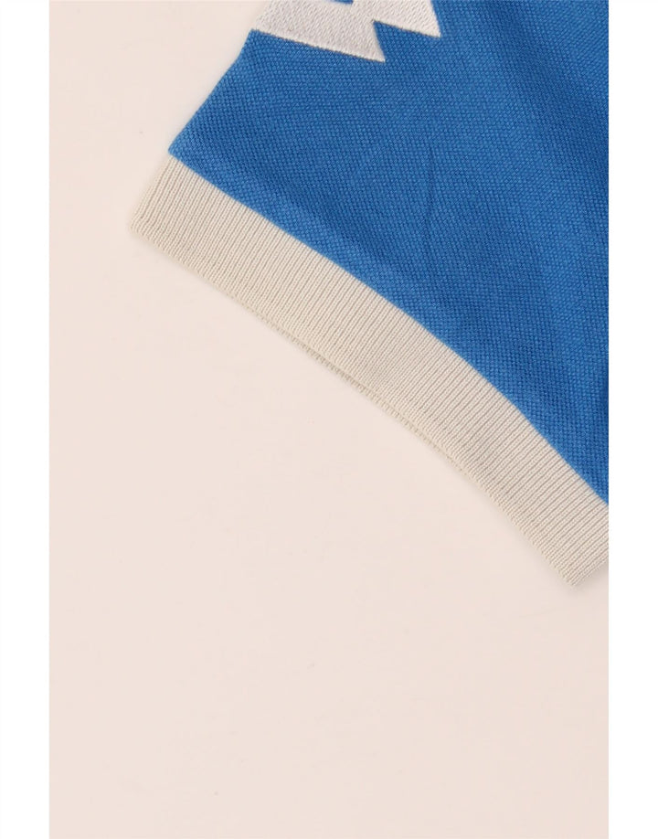 Γυναικείο LOTTO Italia Graphic Rugby Polo πουκάμισο UK 14 μεγάλο μπλε βαμβακερό