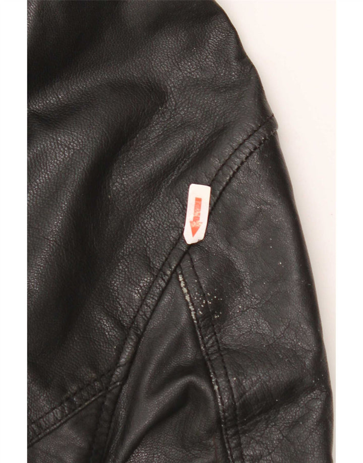 Only & Sons Ανδρικό Δερμάτινο Μπουφάν Biker UK 40 Large Μαύρο