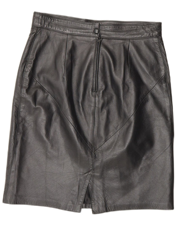 Vintage Γυναικεία Ψηλόμεση Δερμάτινη Φούστα IT 46 Large W30 Μαύρη