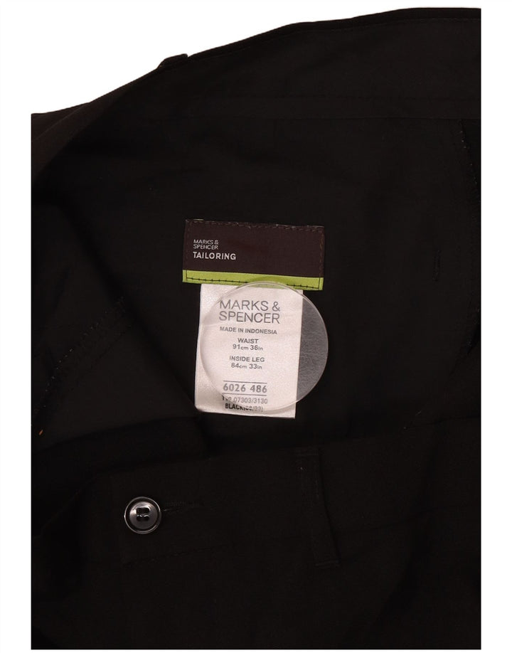 Marks & Spencer Ανδρικό ίσιο παντελόνι Chino W36 L33 Μαύρο