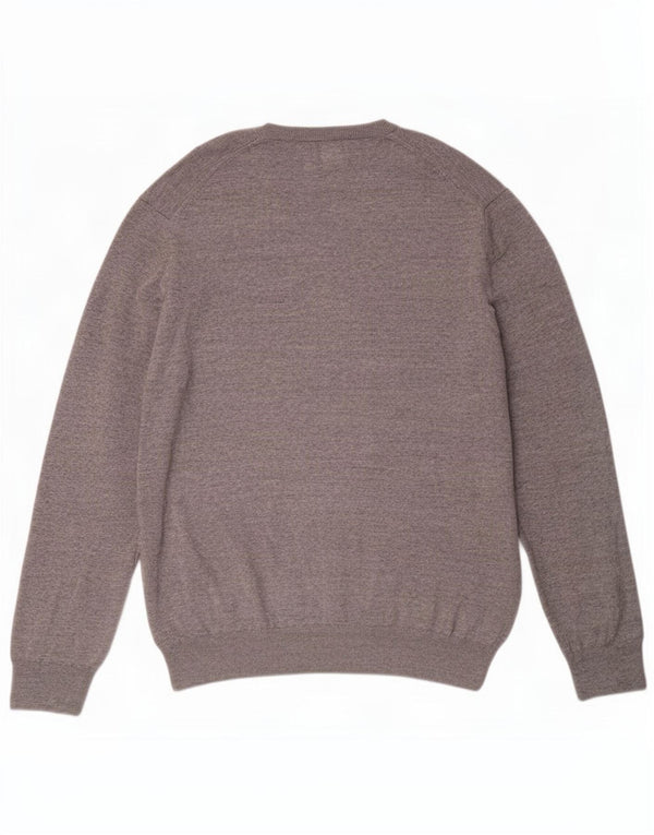 Marks & Spencer Ανδρικό πουλόβερ με λαιμόκοψη 2XL βαμβακερό γκρι