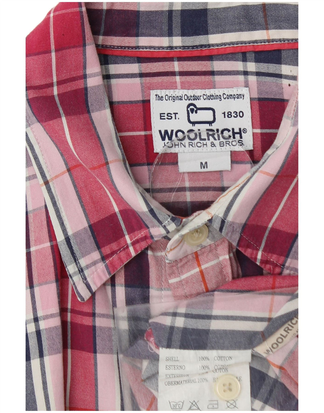 Ανδρικό κοντομάνικο πουκάμισο WOOLRICH, μεσαίο κόκκινο βαμβακερό