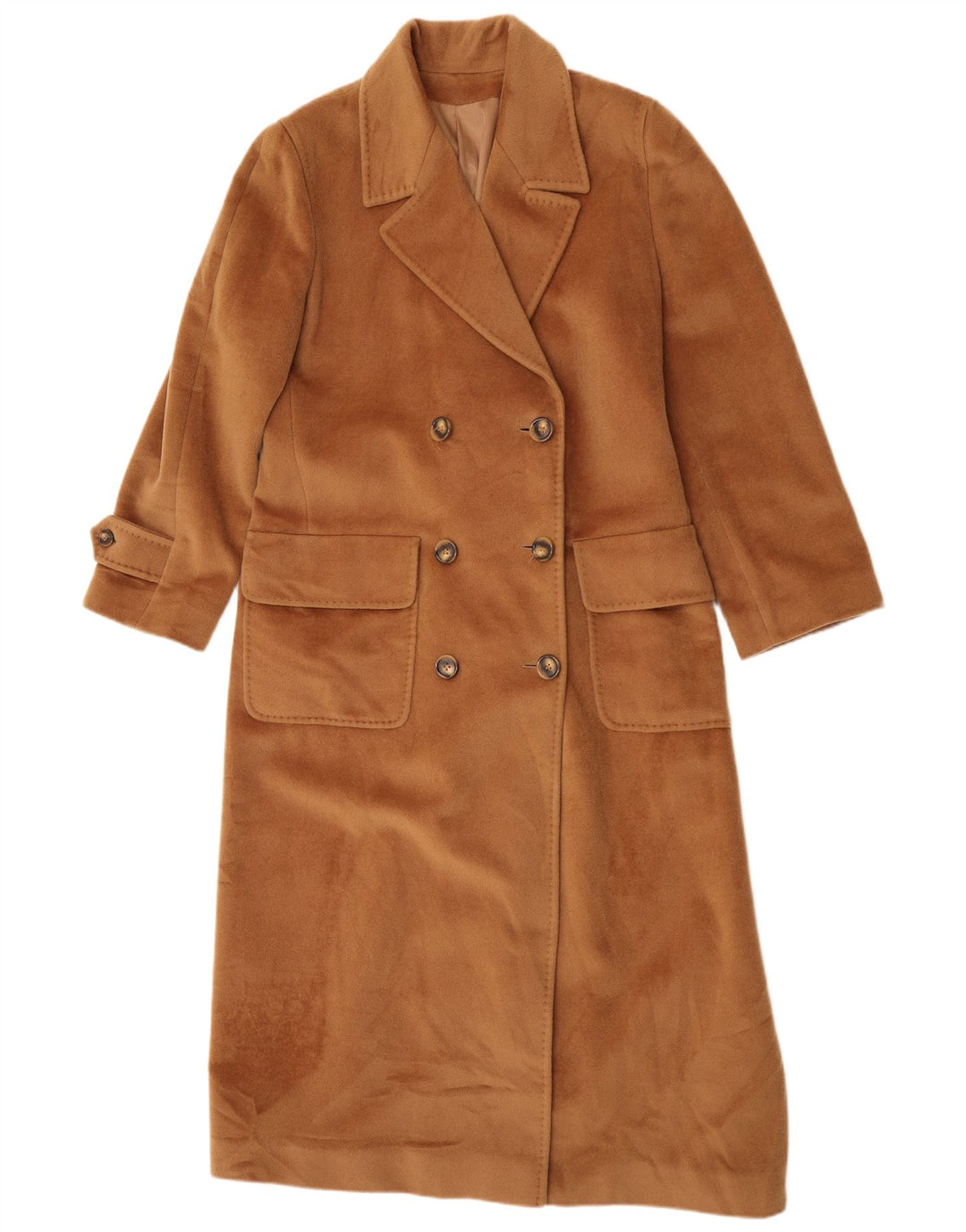 Piacenza Γυναικείο Παλτό UK 14 Μεγάλο Καφέ Μαλλί