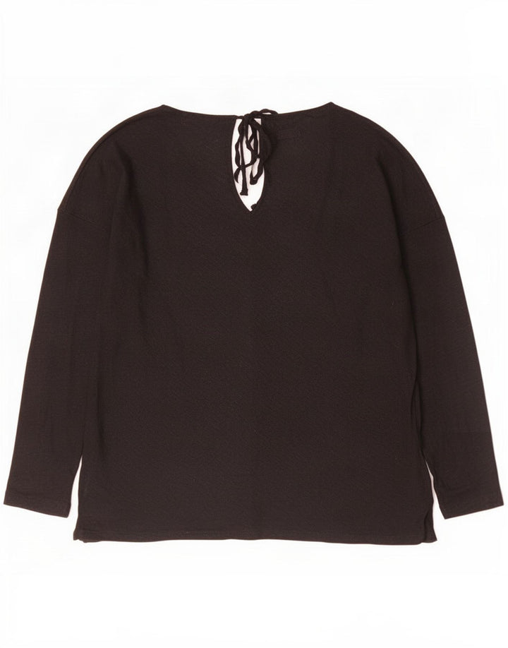 Massimo Dutti Γυναικείο μακρυμάνικο λινό UK 14 Medium Black