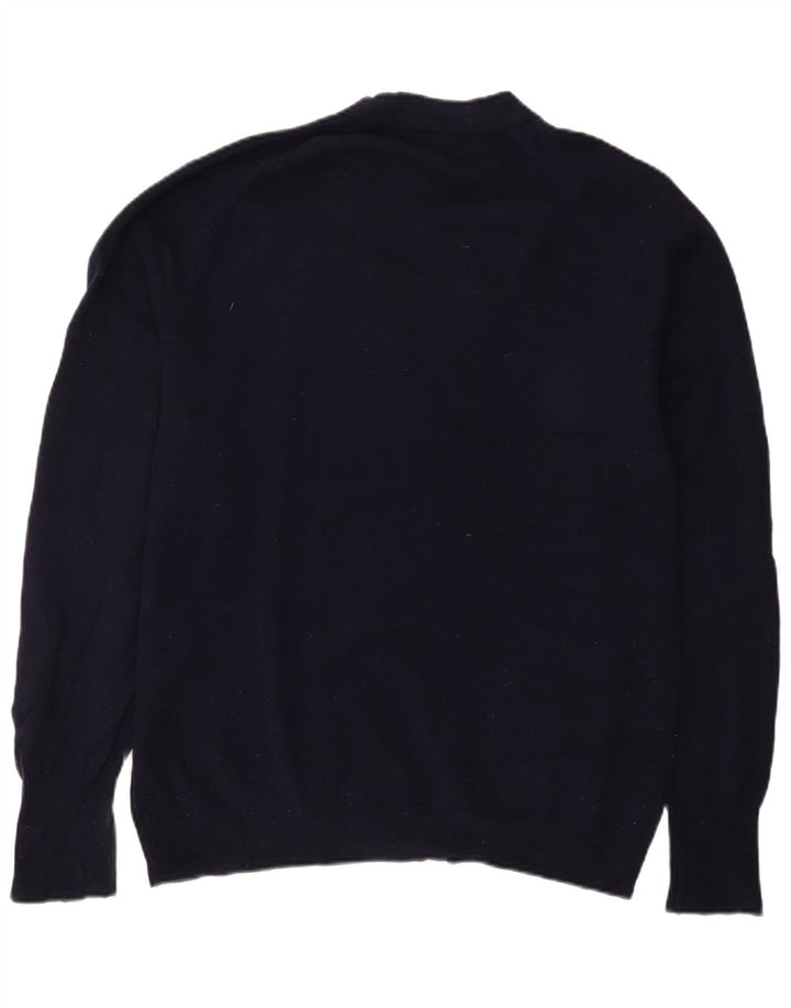 Ανδρικό πουλόβερ ζακέτα Marks & Spencer IT 52/54 Large Navy Blue Lambswool