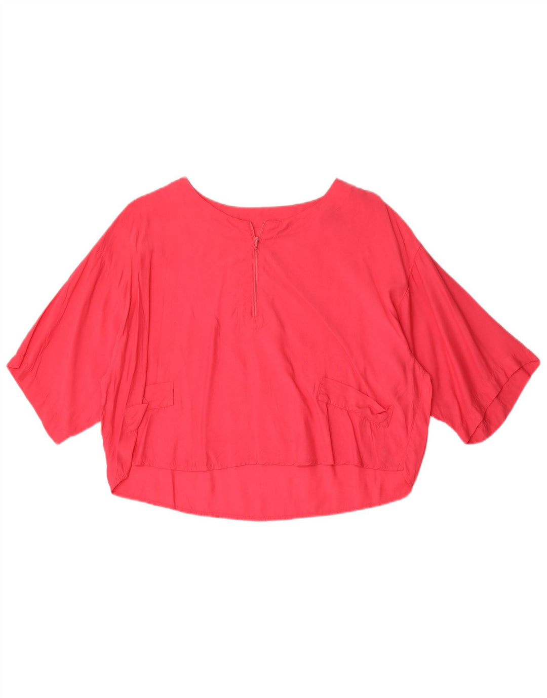 Benetton Γυναικεία Crop Oversized Μπλούζα Top IT 44 Medium Pink Viscose
