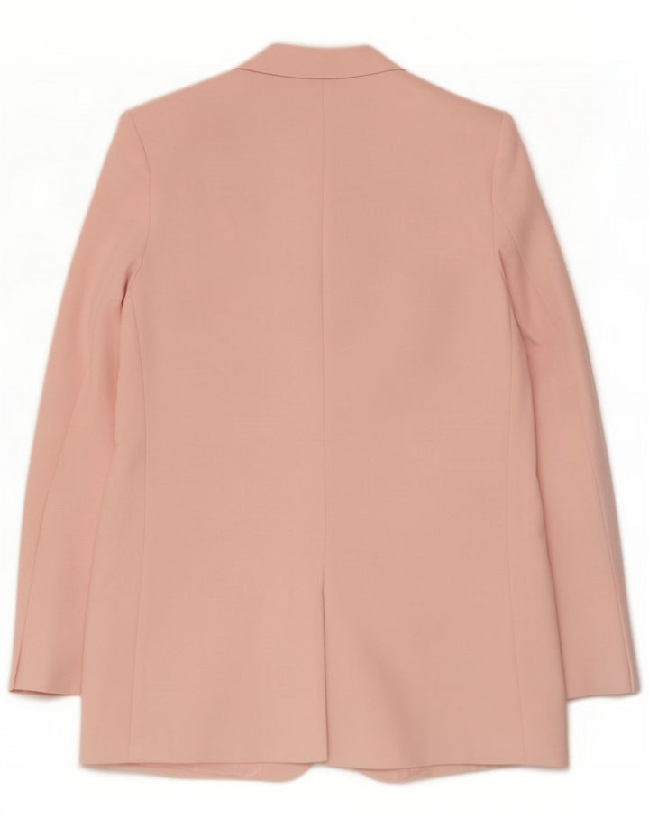 Zara Womens 2 Button Relaxed Fit Blazer Jacket UK 4 XS Pink Polyester