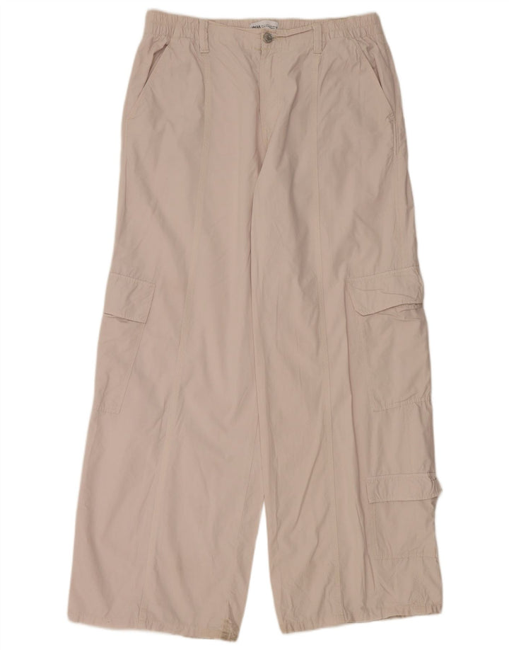 Zara Γυναικείο Φαρδύ Παντελόνι Cargo Μεγάλο W30 L30 Γκρι