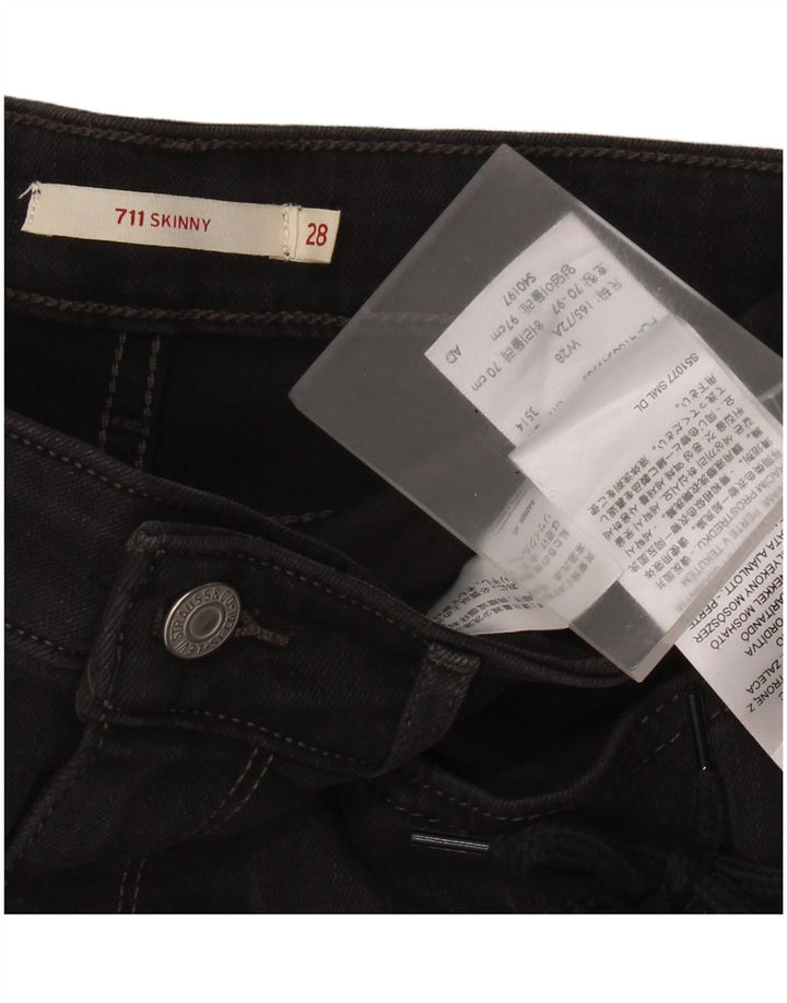 LEVI'S Γυναικείο 711 Skinny Jeans W28 L27 Μαύρο βαμβακερό