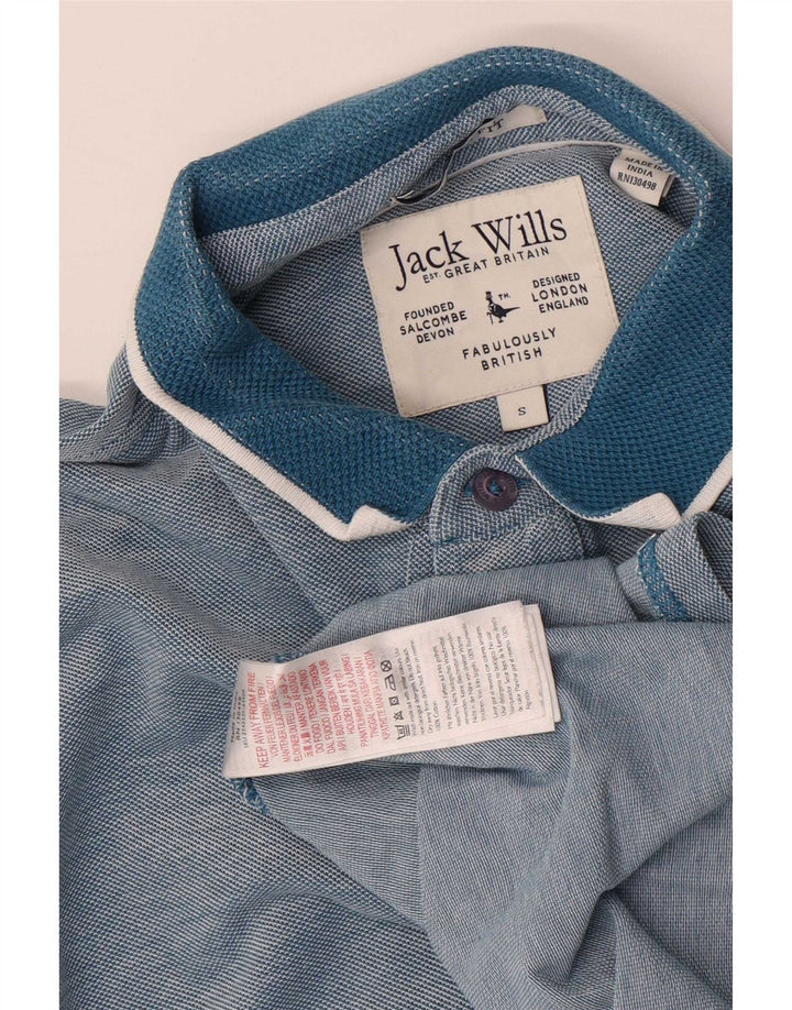 Ανδρικό μπλουζάκι πόλο Jack Wills Μικρό βαμβακερό μπλε ριγέ