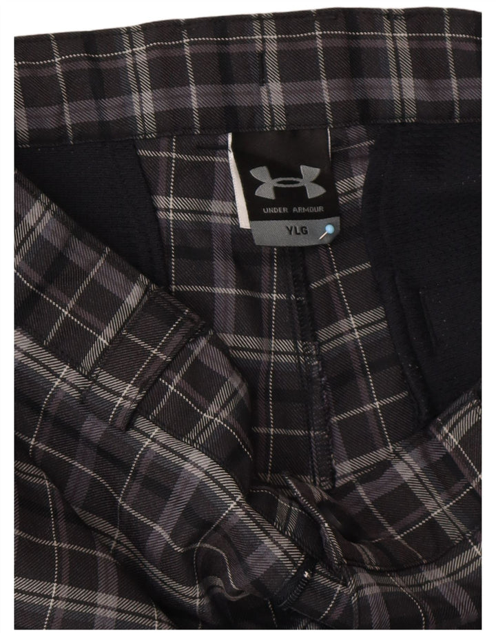UNDER Armour Boys Chino Σορτς 11-12 ετών Μεγάλο W26 Grey Check Polyester