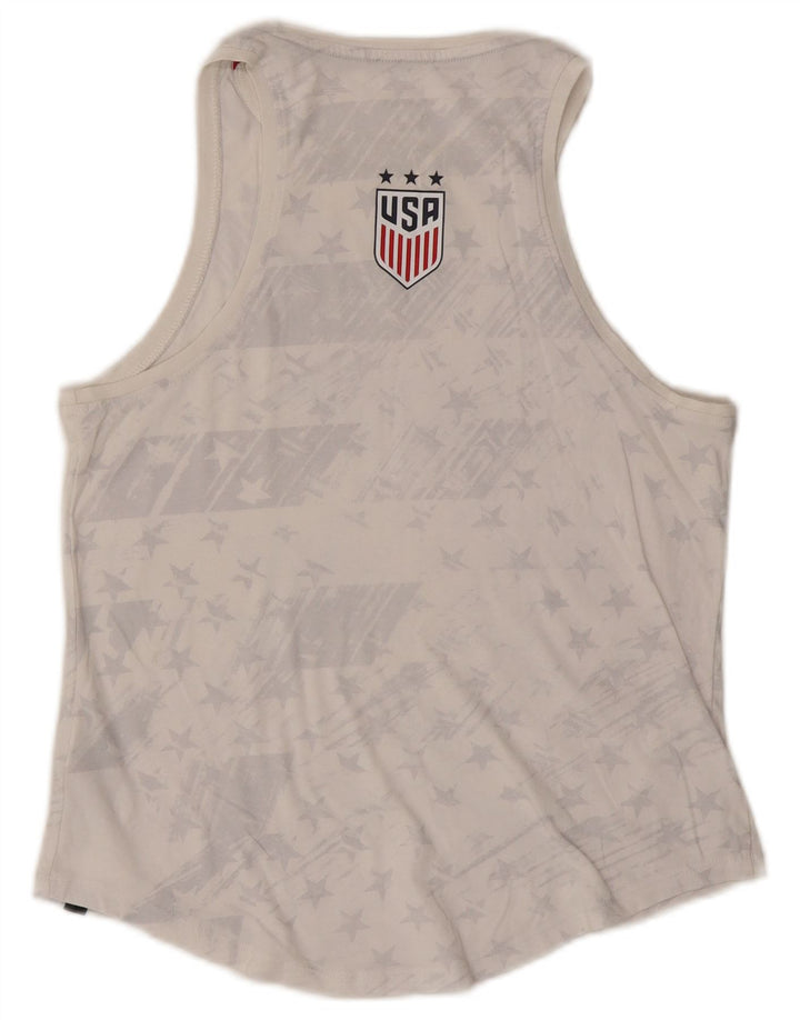 Γυναικείο γιλέκο Nike γραφικό τοπ UK 12 μεσαίο λευκό βαμβακερό