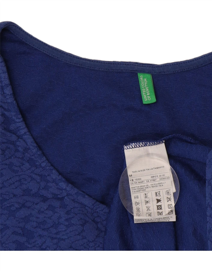 BENETTON Γυναικεία Μπλούζα Τοπ UK 12 Medium Blue Paisley Cotton