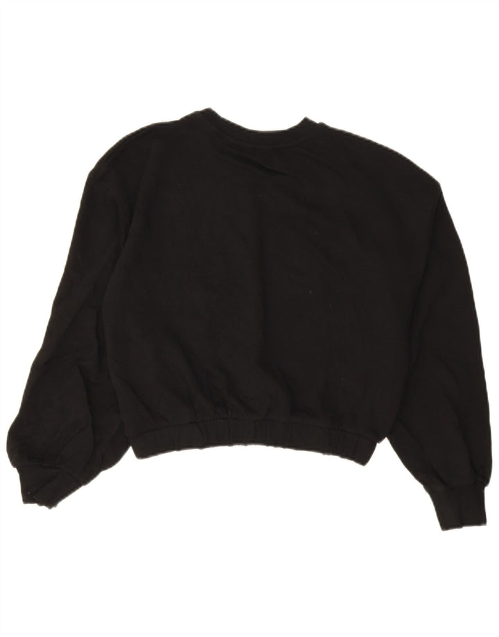 Zara Γυναικεία φούτερ Crop Jumper UK 14 Medium Black Cotton