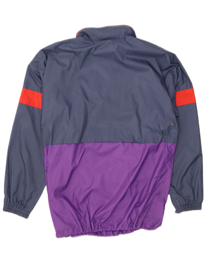 VINTAGE Ανδρικό μπουφάν Anorak με κουκούλα UK 38 Medium Navy Blue Colourblock