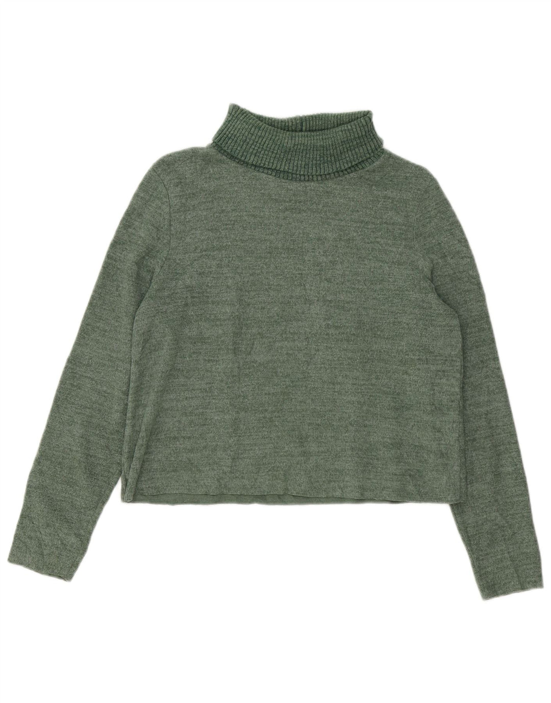 Zara Γυναικείο πουλόβερ με ρολό λαιμόκοψη UK 16 Large Green