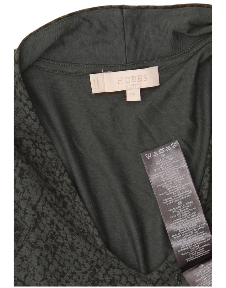 HOBBS Γυναικείο τοπ 3/4 μανίκι UK 6 XS Πράσινη βισκόζη ζωικής στάμπας