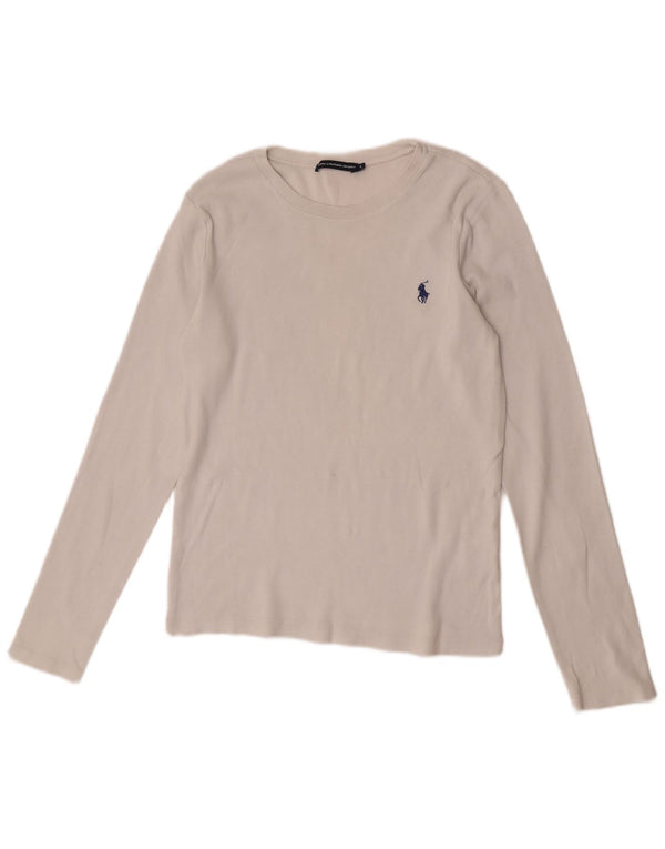 Ralph Lauren Γυναικείο τοπ μακρυμάνικο UK 14 μεγάλο λευκό βαμβακερό