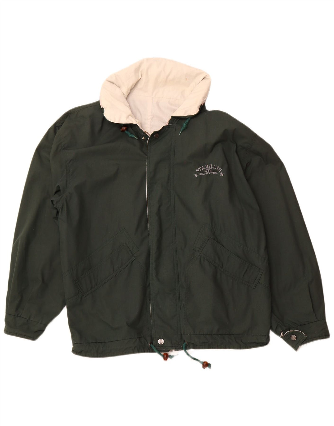 Πρωταγωνιστεί Ανδρικό, αναστρέψιμο μπουφάν με κουκούλα, 38 μεσαίο βαμβακερό μπεζ