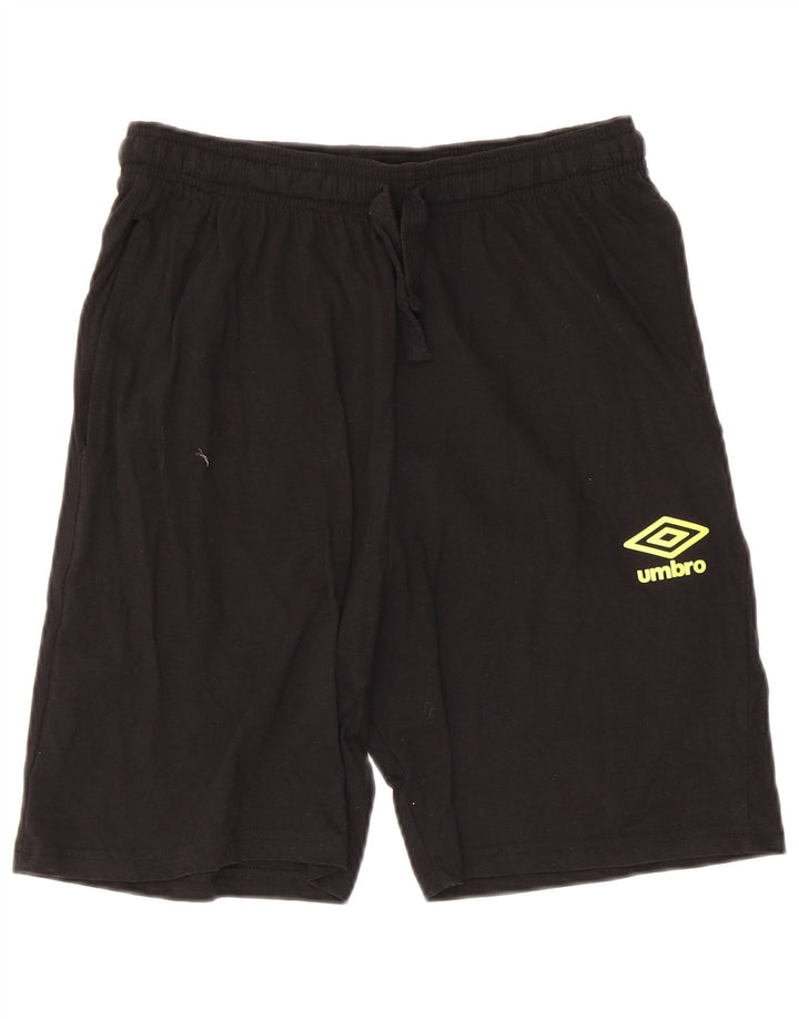 Ανδρικό κανονικό αθλητικό σορτς γραφικό Umbro, μεσαίο μαύρο βαμβακερό
