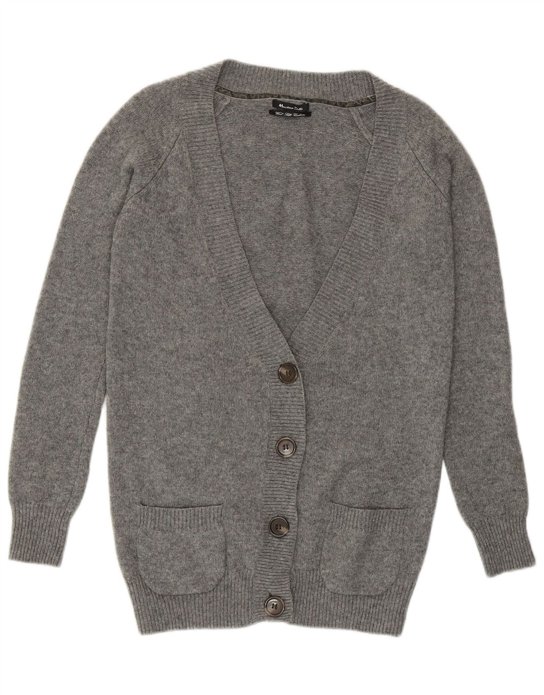 MASSIMO DUTTI Womens Cardigan Sweater UK 8 Small Grey Wool