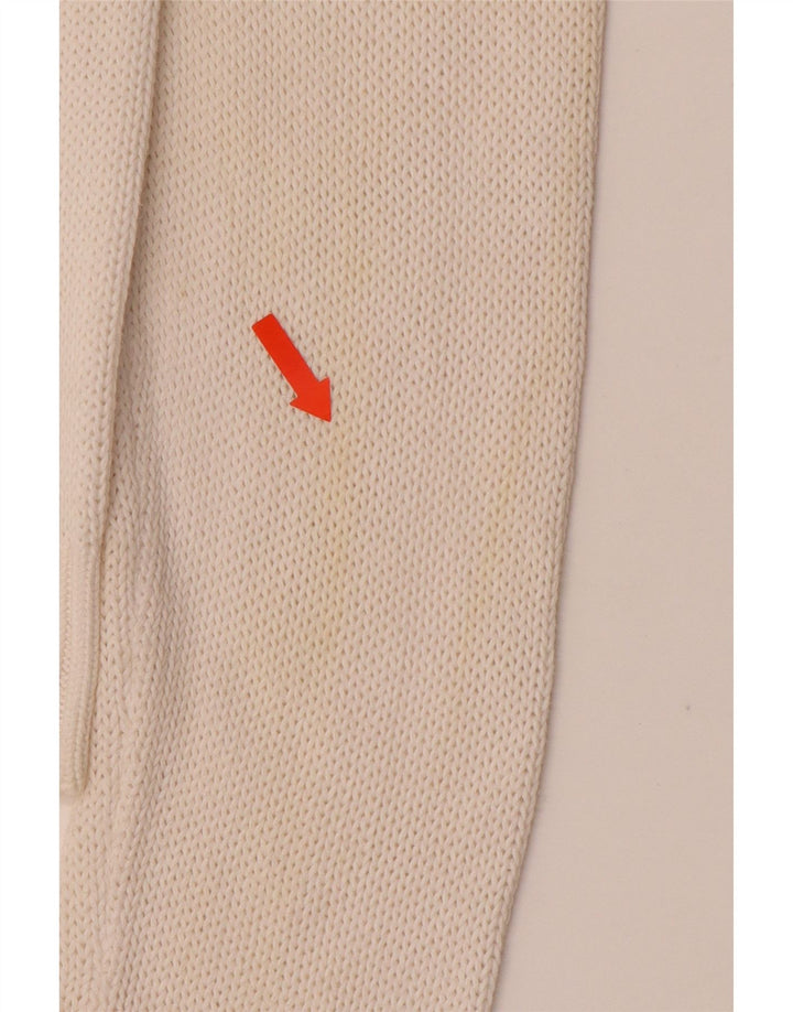 ARMANI JEANS Γυναικείο πουλόβερ με λαιμόκοψη με V λαιμόκοψη UK 16 μεγάλο λευκό βαμβακερό