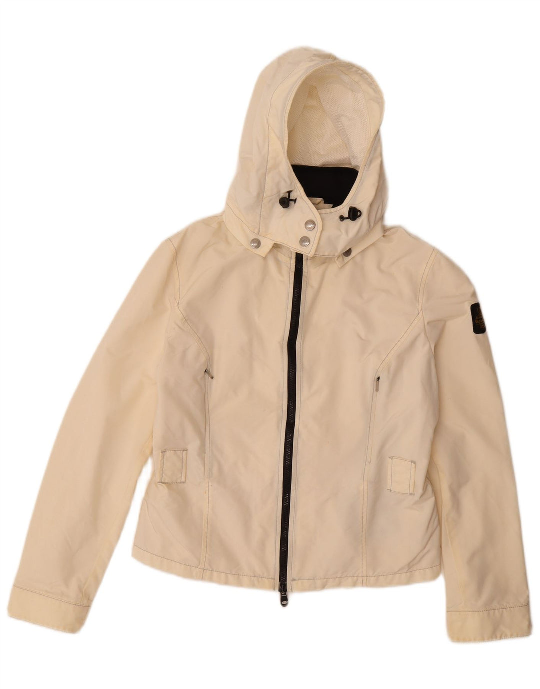 Refrigiwear Γυναικείο μπουφάν βροχής με κουκούλα UK 14 Large Off White Polyamide