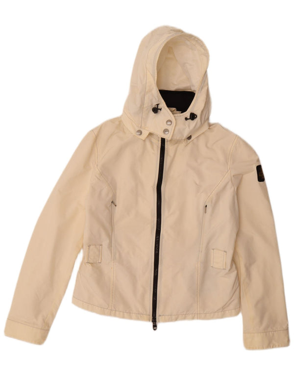 Refrigiwear Γυναικείο μπουφάν βροχής με κουκούλα UK 14 Large Off White Polyamide
