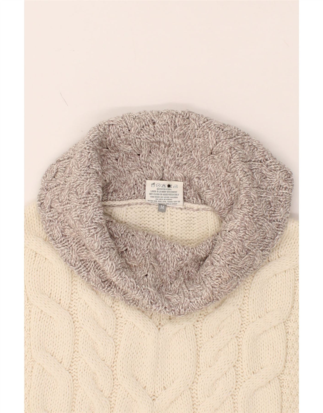 CARRAIG DONN Womens Roll Neck Jumper Sweater UK 14 Medium Off White Vintage Carraig Donn and Second-Hand Carraig Donn from Messina Hembry 