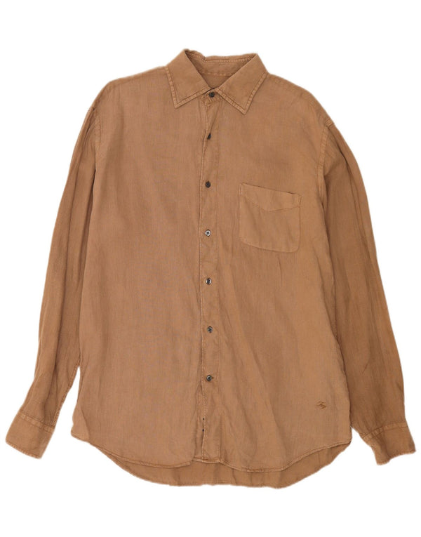 Ανδρικό πουκάμισο Fay Size 40 15 3/4 Medium Beige Λινό