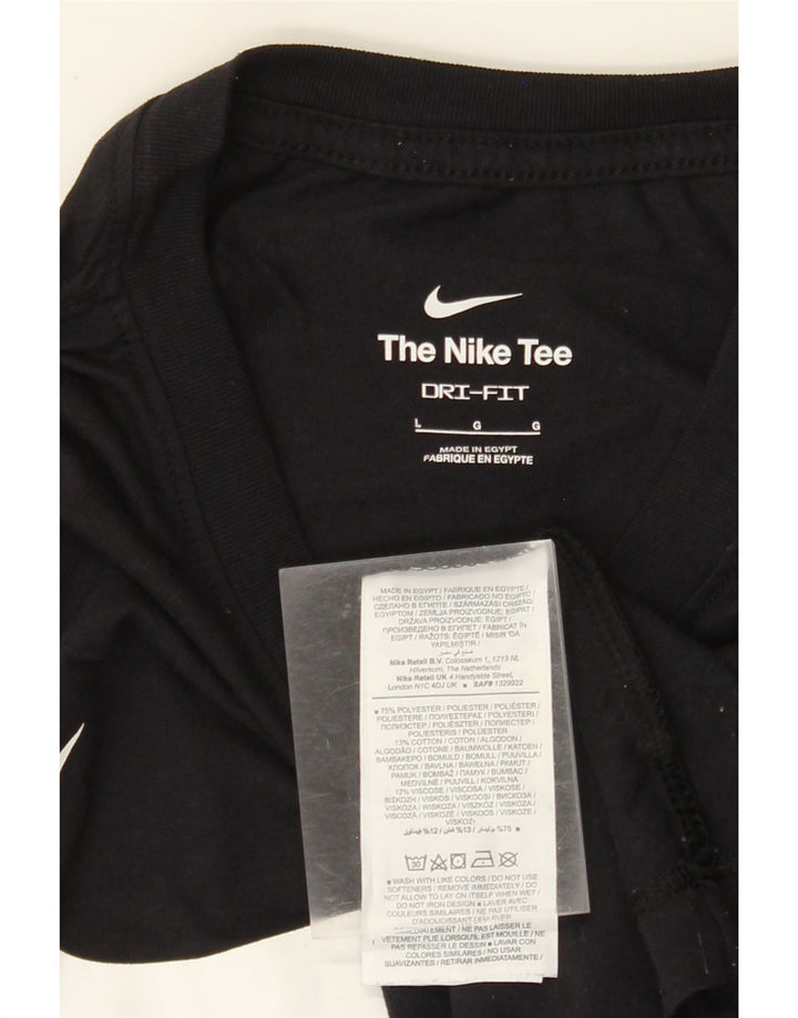 Ανδρικό γραφικό μπλουζάκι NIKE ανδρικό Dri Fit, μεγάλο μαύρο βαμβακερό