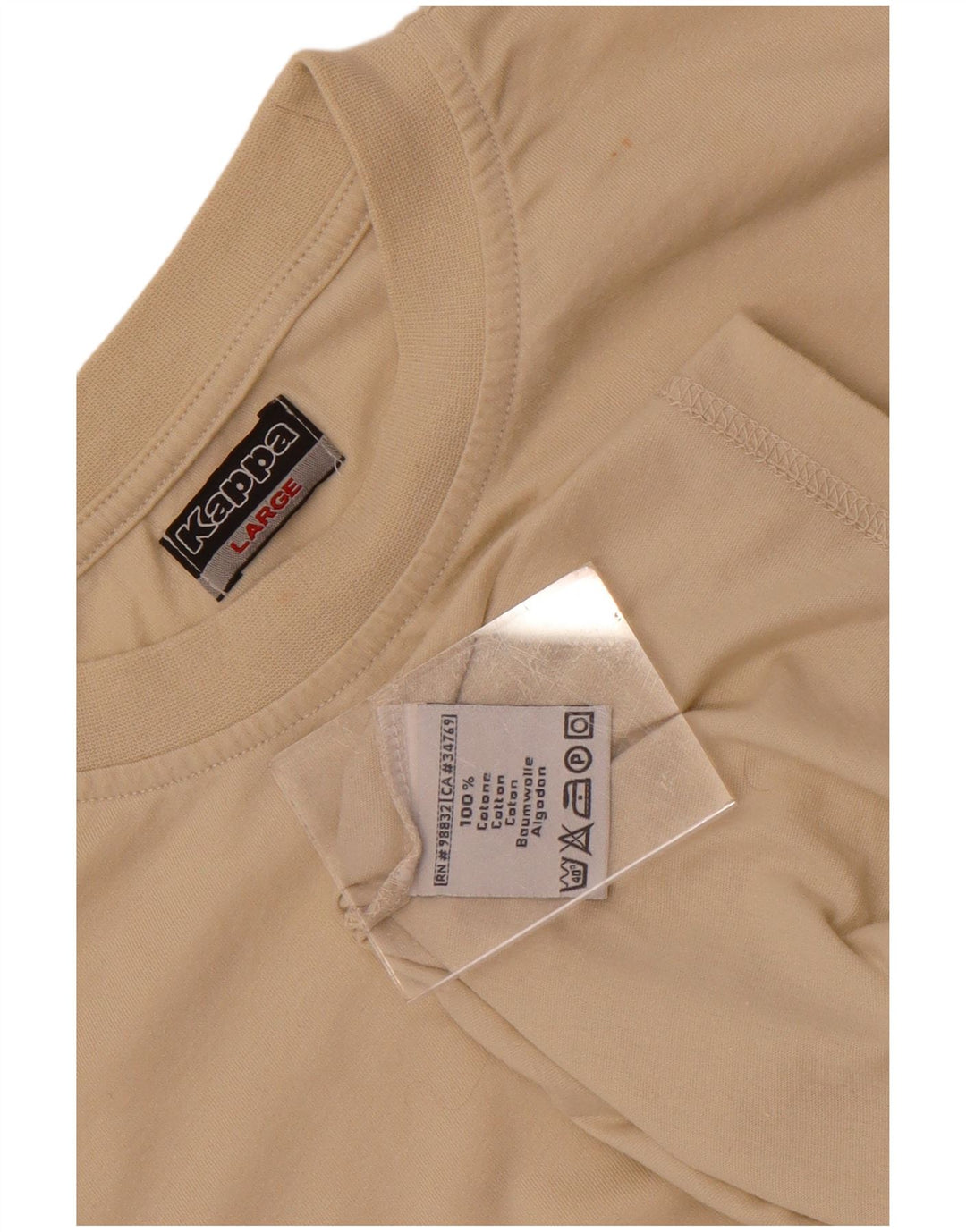 Ανδρικό T-Shirt Kappa Top Large Beige Βαμβακερό