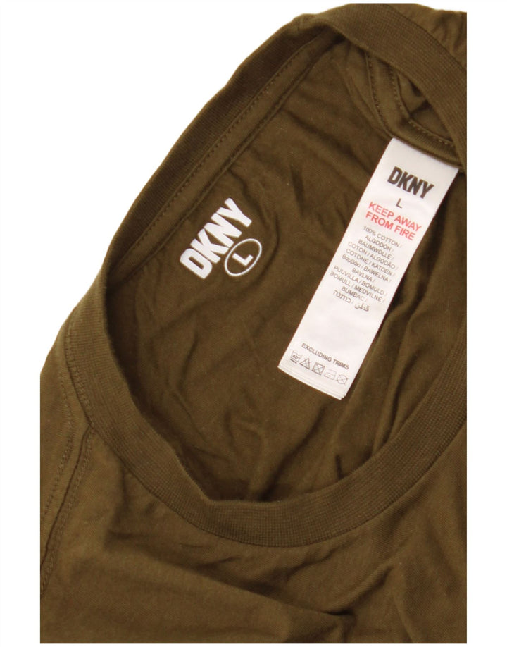 Ανδρικό T-Shirt Dkny Top Large Khaki Cotton
