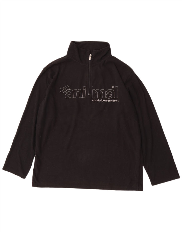 Ανδρικό Animal Graphic Zip Fleece Jumper XL Μαύρος πολυεστέρας