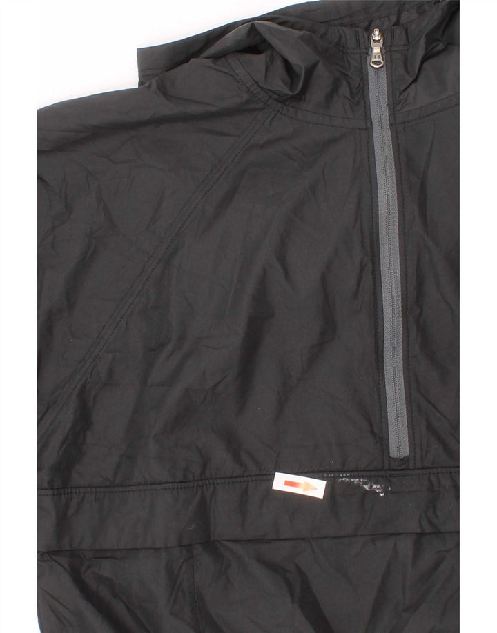 Under Armour Boys Hooded Anorak Rain Jacket 7-8 Years Small Black Polyester