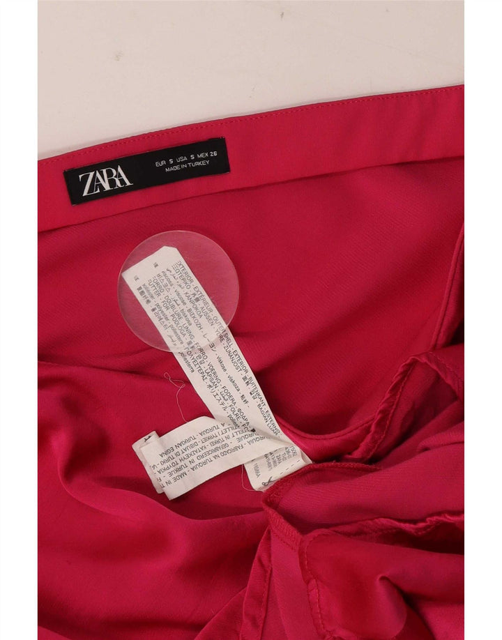 Zara Γυναικεία Μίνι Φούστα Small W26 Pink Viscose